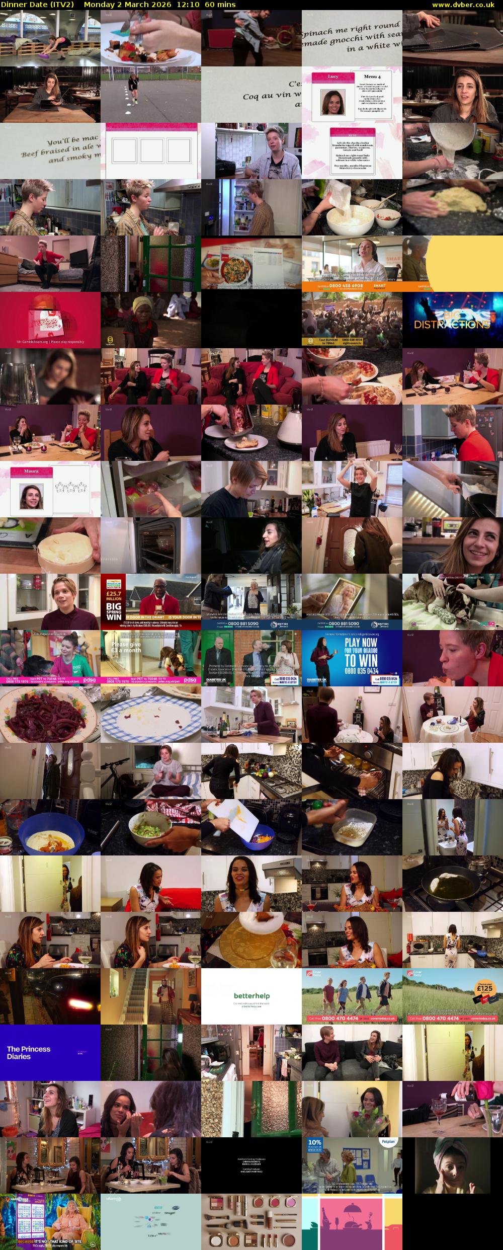 Dinner Date (ITV2) Monday 2 March 2026 12:10 - 13:10