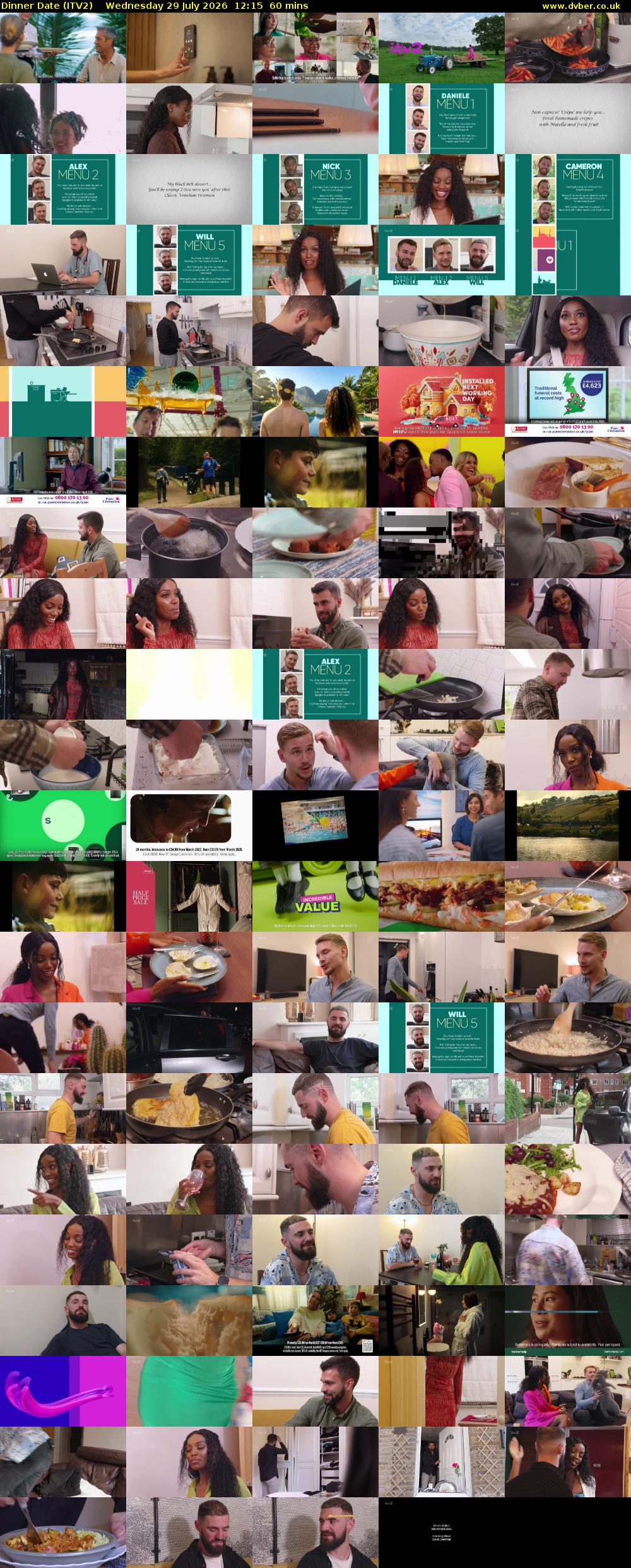 Dinner Date (ITV2) Wednesday 29 July 2026 12:15 - 13:15