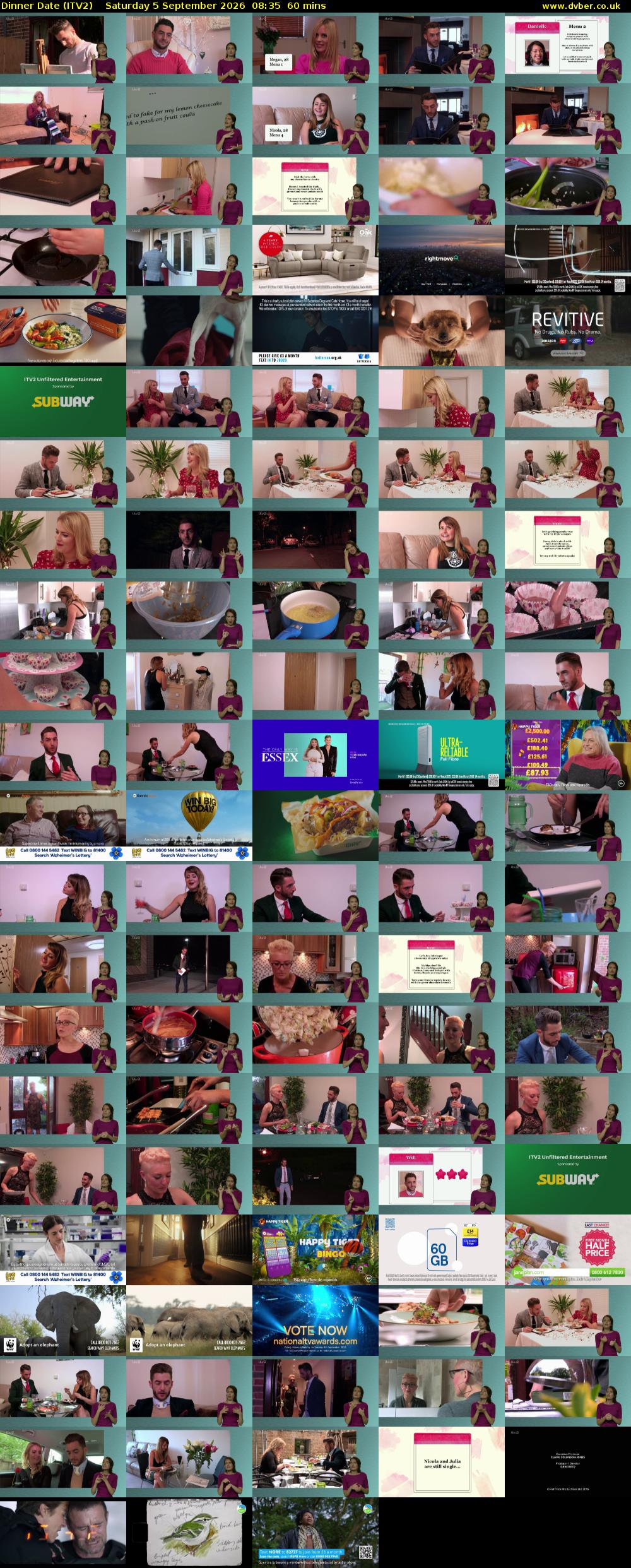 Dinner Date (ITV2) Saturday 5 September 2026 08:35 - 09:35