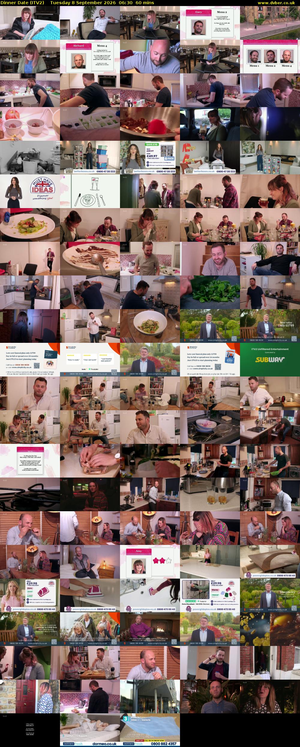 Dinner Date (ITV2) Tuesday 8 September 2026 06:30 - 07:30