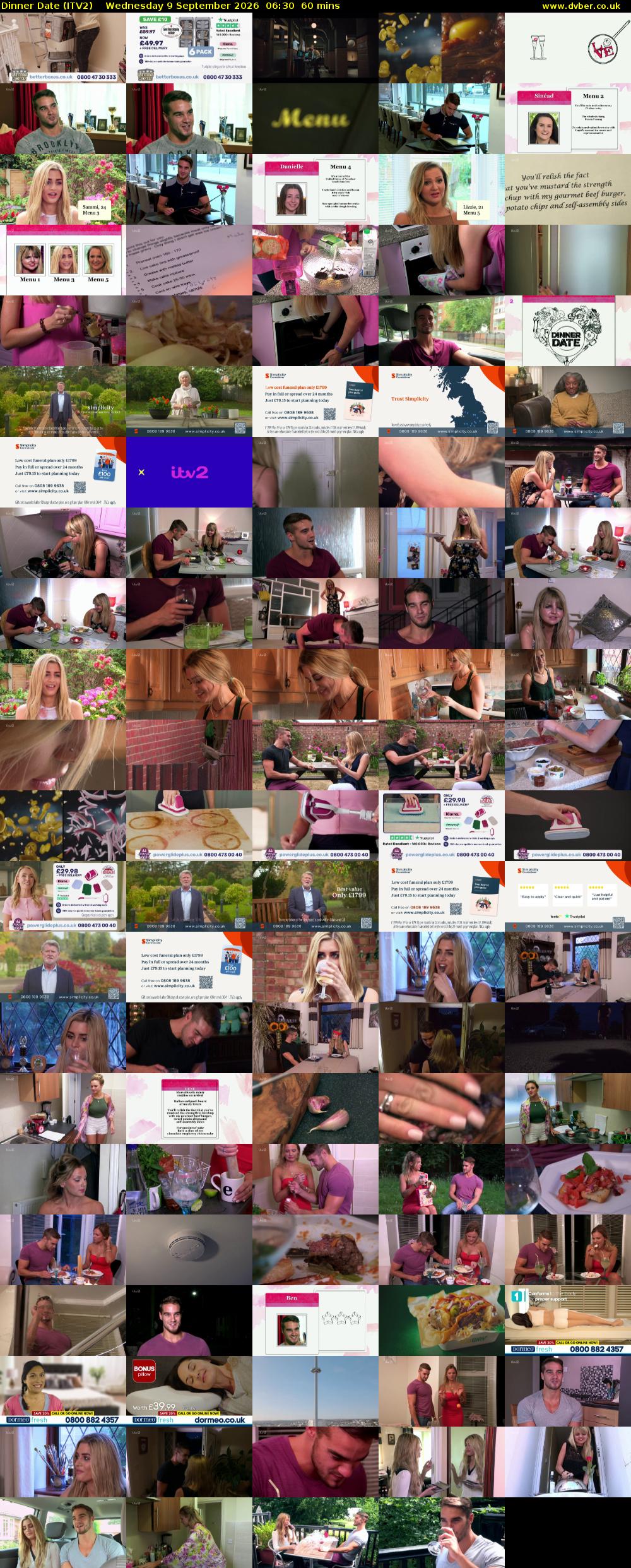 Dinner Date (ITV2) Wednesday 9 September 2026 06:30 - 07:30