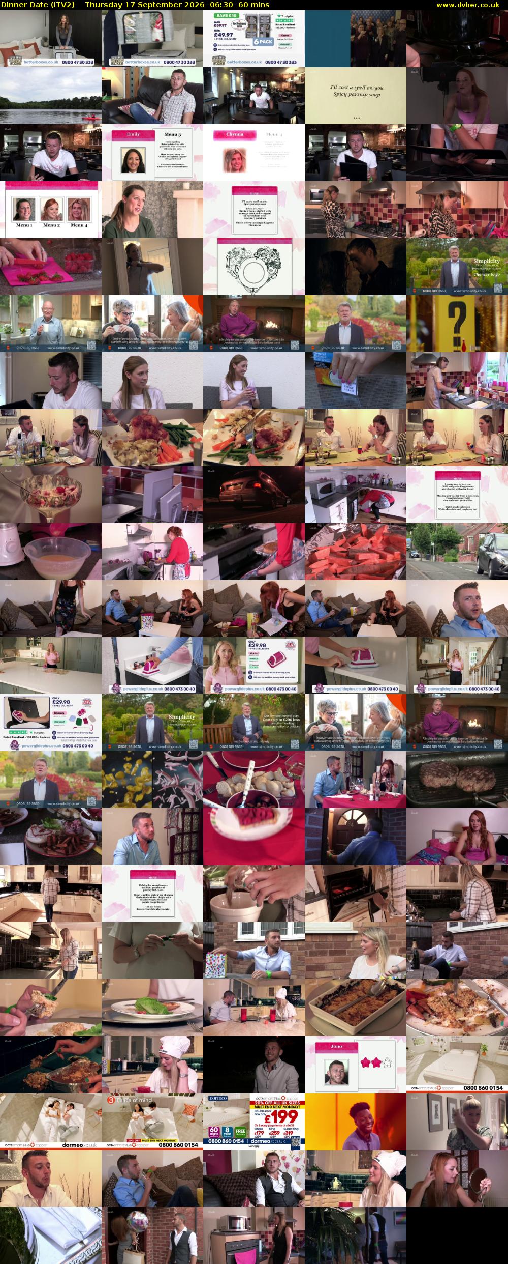 Dinner Date (ITV2) Thursday 17 September 2026 06:30 - 07:30