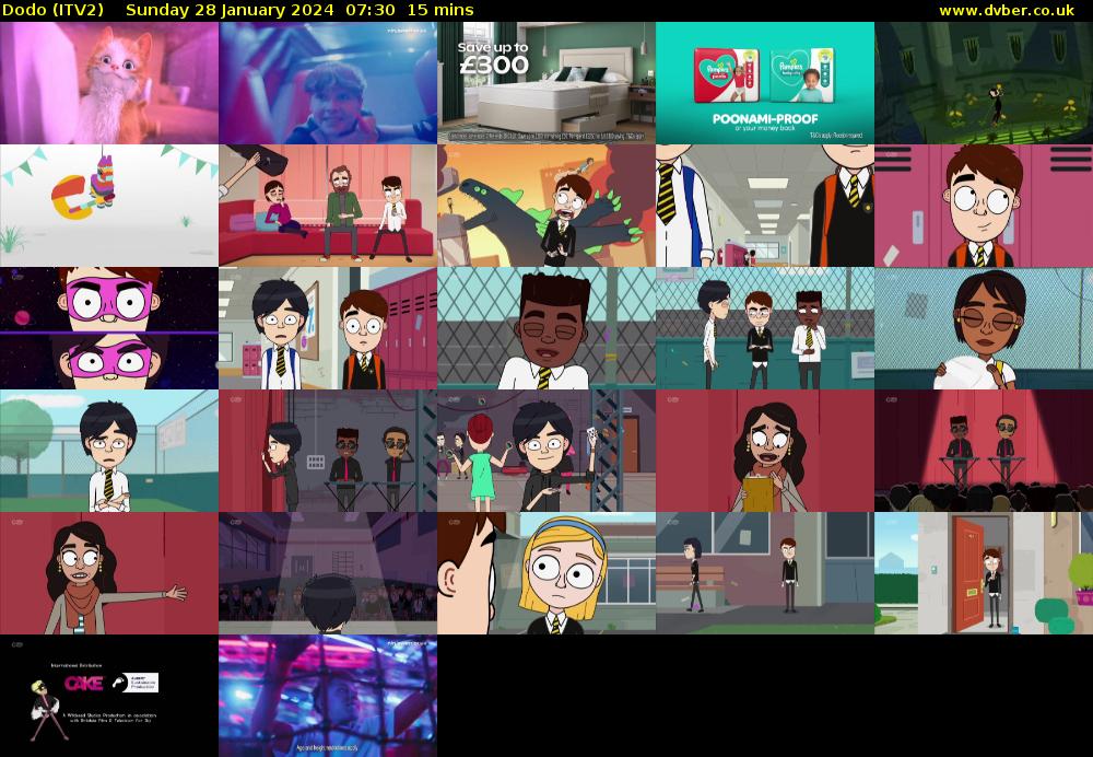Dodo (ITV2) Sunday 28 January 2024 07:30 - 07:45