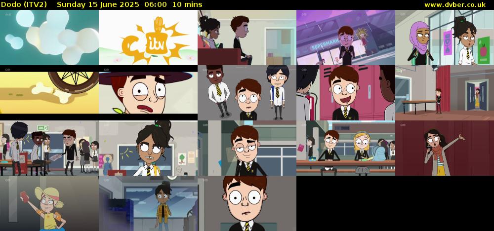 Dodo (ITV2) Sunday 15 June 2025 06:00 - 06:10
