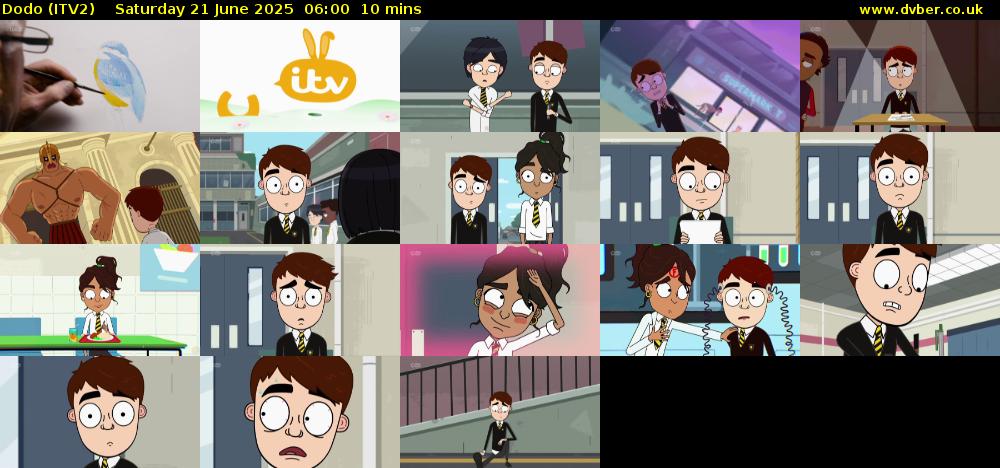 Dodo (ITV2) Saturday 21 June 2025 06:00 - 06:10