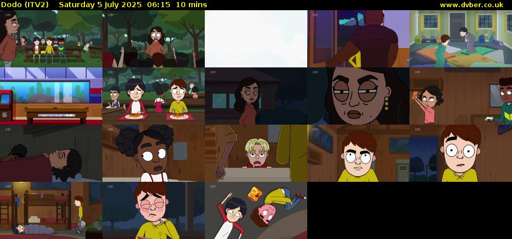 Dodo (ITV2) Saturday 5 July 2025 06:15 - 06:25