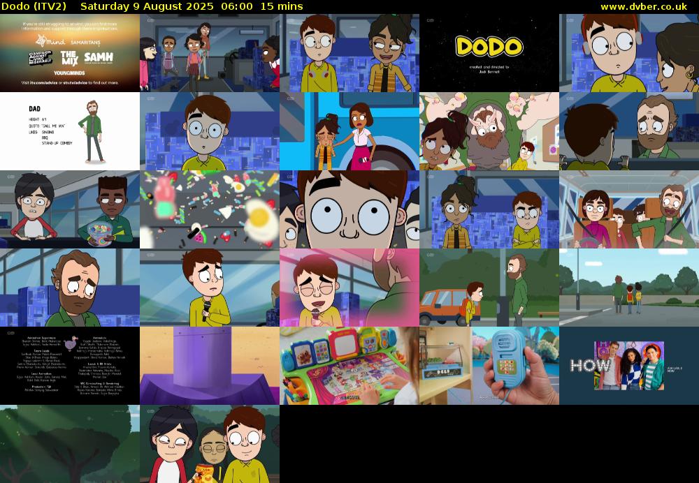 Dodo (ITV2) Saturday 9 August 2025 06:00 - 06:15