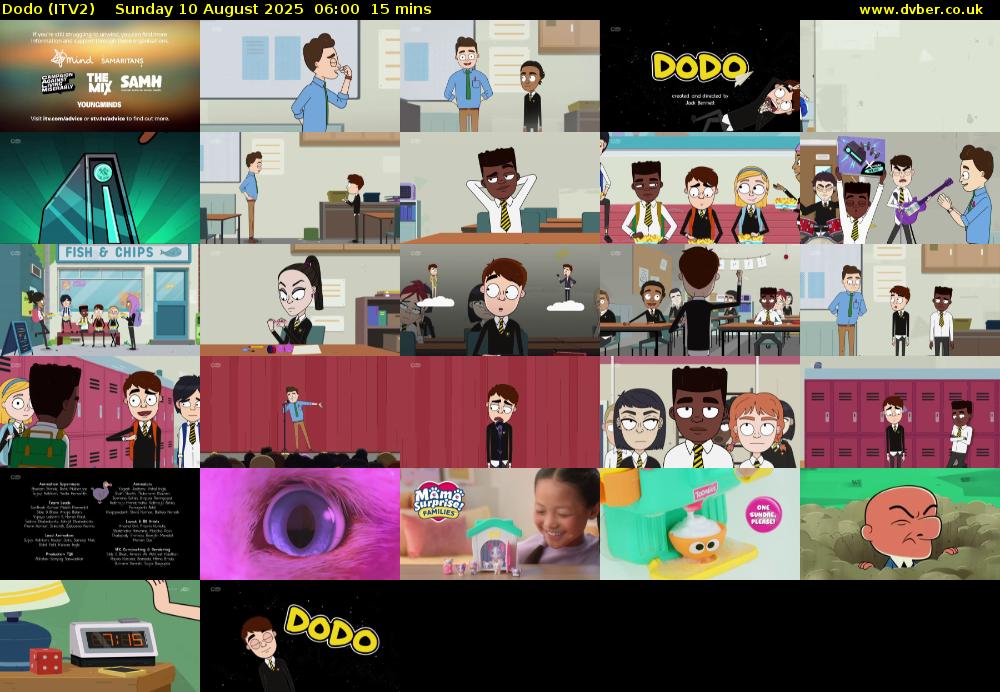 Dodo (ITV2) Sunday 10 August 2025 06:00 - 06:15