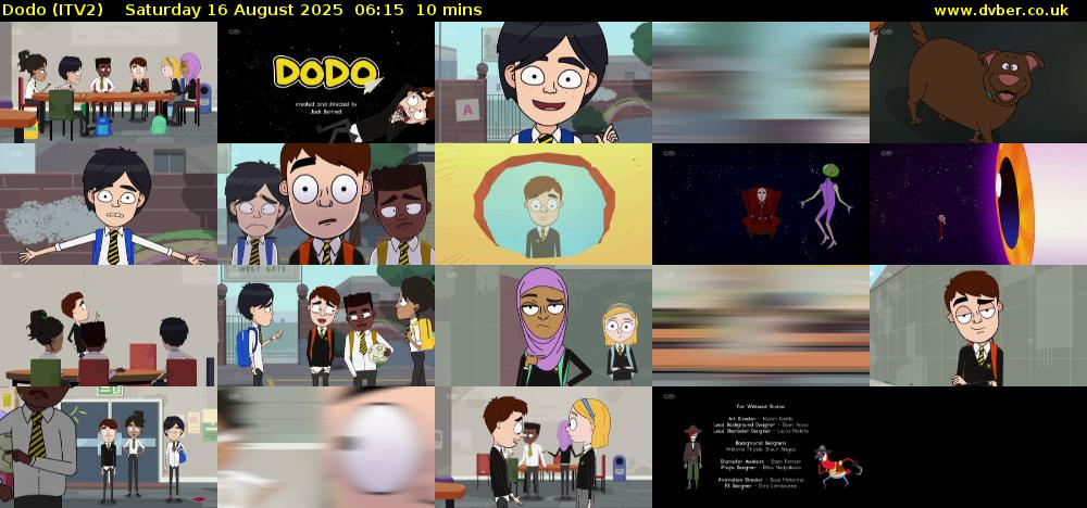 Dodo (ITV2) Saturday 16 August 2025 06:15 - 06:25