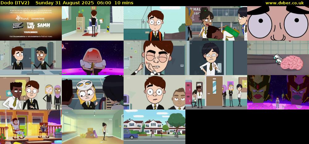 Dodo (ITV2) Sunday 31 August 2025 06:00 - 06:10