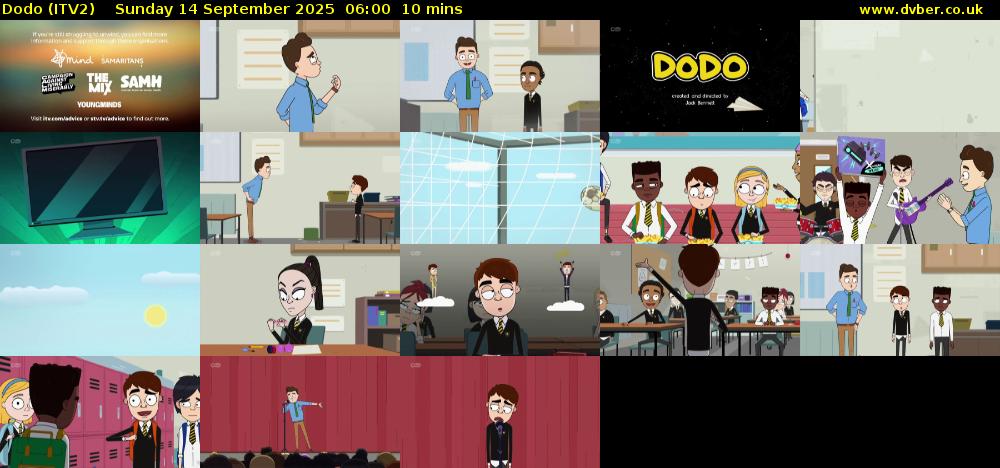 Dodo (ITV2) Sunday 14 September 2025 06:00 - 06:10