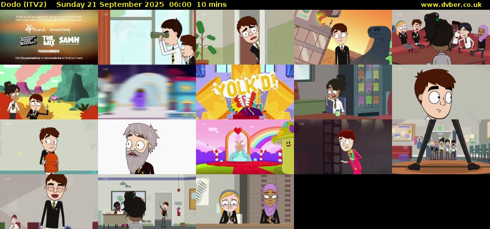Dodo (ITV2) Sunday 21 September 2025 06:00 - 06:10