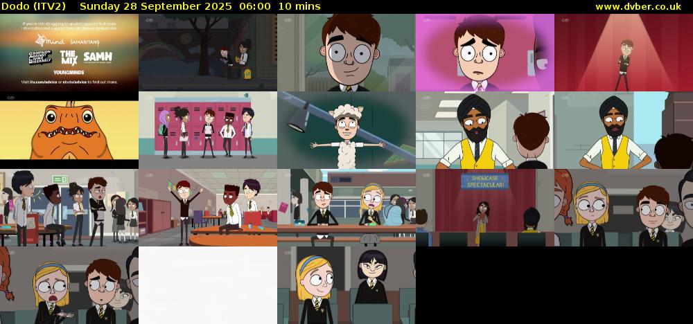 Dodo (ITV2) Sunday 28 September 2025 06:00 - 06:10