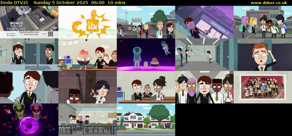 Dodo (ITV2) Sunday 5 October 2025 06:00 - 06:10