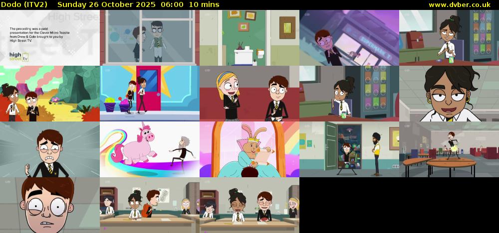Dodo (ITV2) Sunday 26 October 2025 06:00 - 06:10