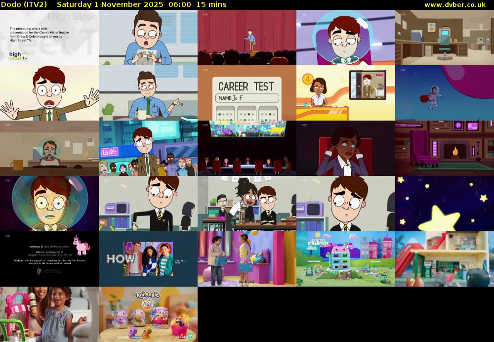 Dodo (ITV2) Saturday 1 November 2025 06:00 - 06:15