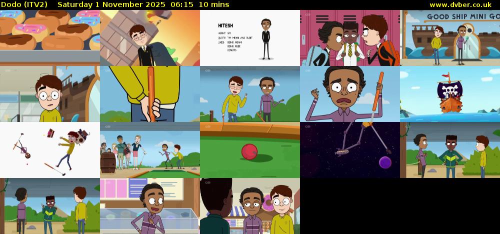 Dodo (ITV2) Saturday 1 November 2025 06:15 - 06:25