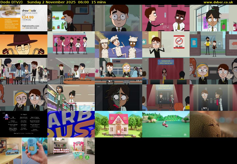 Dodo (ITV2) Sunday 2 November 2025 06:00 - 06:15