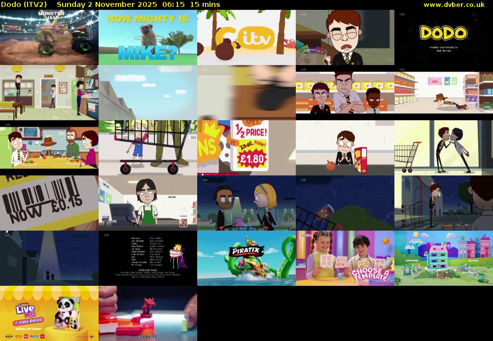 Dodo (ITV2) Sunday 2 November 2025 06:15 - 06:30