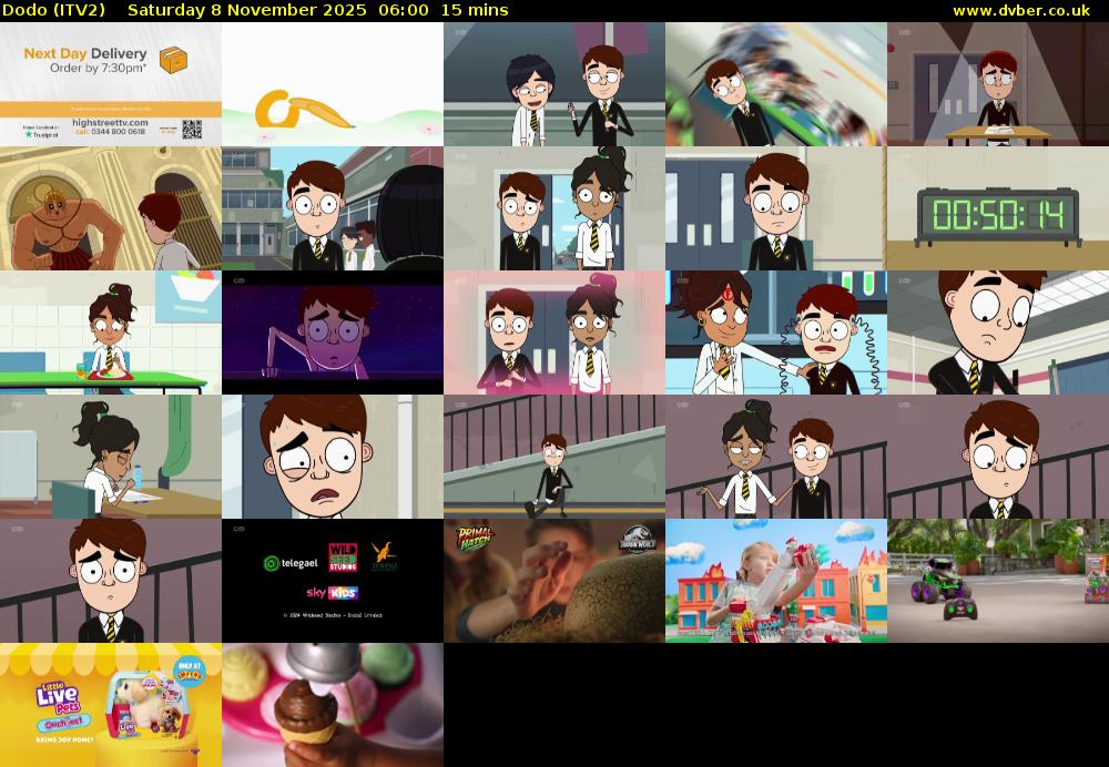 Dodo (ITV2) Saturday 8 November 2025 06:00 - 06:15