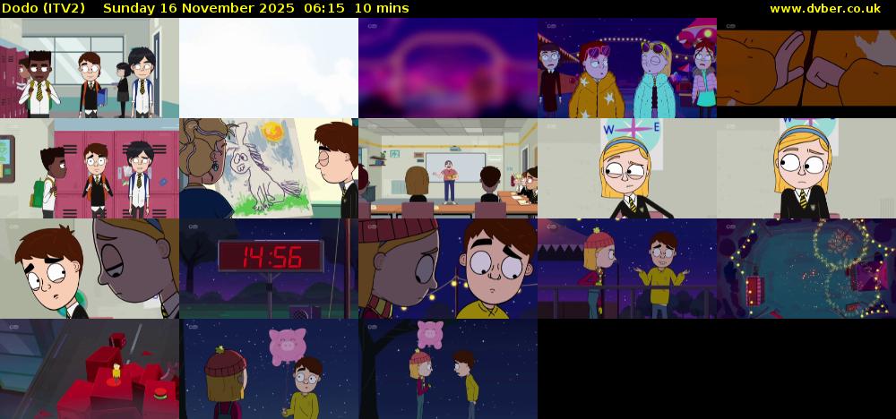 Dodo (ITV2) Sunday 16 November 2025 06:15 - 06:25
