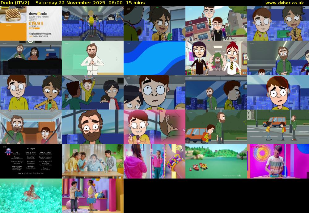 Dodo (ITV2) Saturday 22 November 2025 06:00 - 06:15