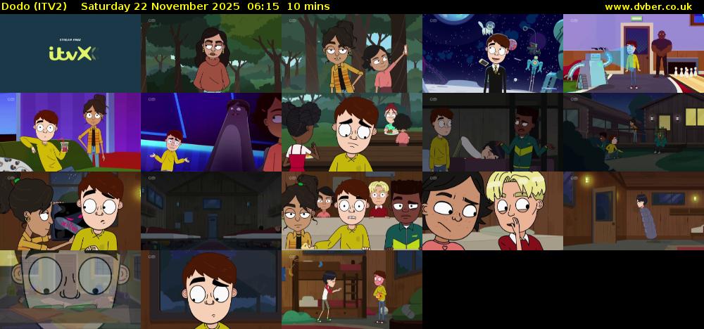 Dodo (ITV2) Saturday 22 November 2025 06:15 - 06:25