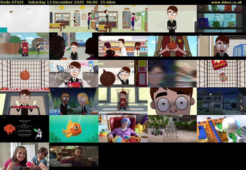 Dodo (ITV2) Saturday 13 December 2025 06:00 - 06:15