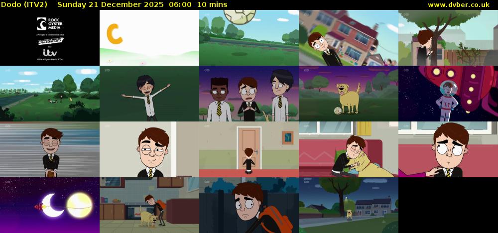 Dodo (ITV2) Sunday 21 December 2025 06:00 - 06:10