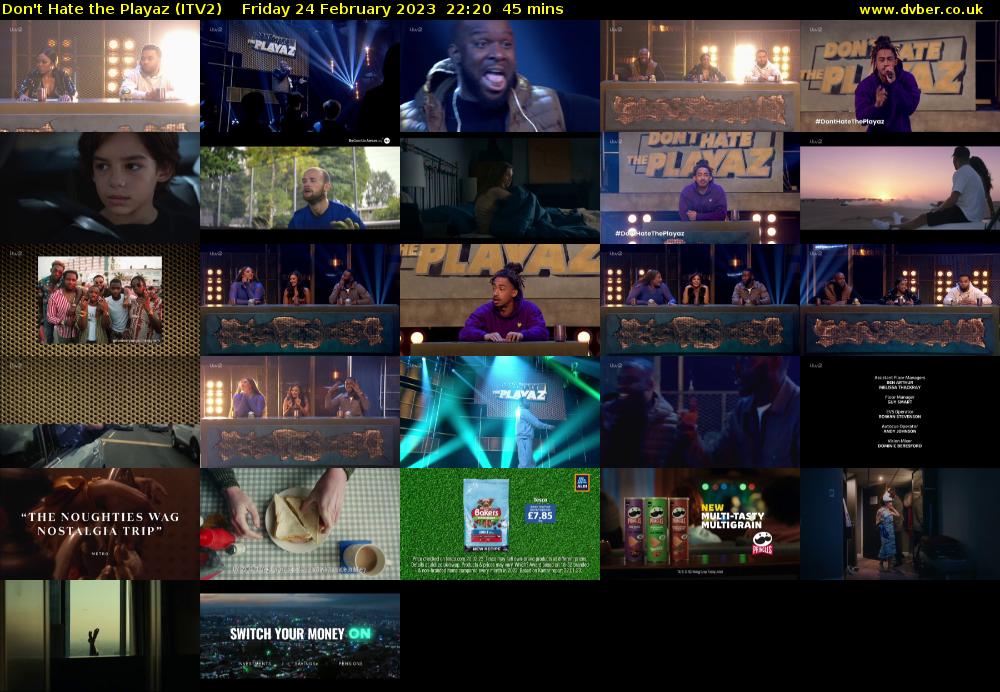 Don't Hate the Playaz (ITV2) Friday 24 February 2023 22:20 - 23:05