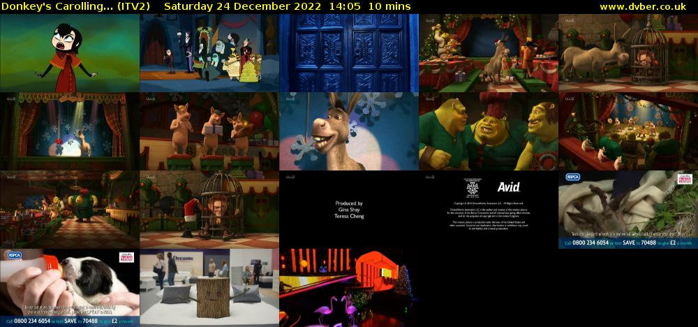 Donkey's Carolling... (ITV2) Saturday 24 December 2022 14:05 - 14:15