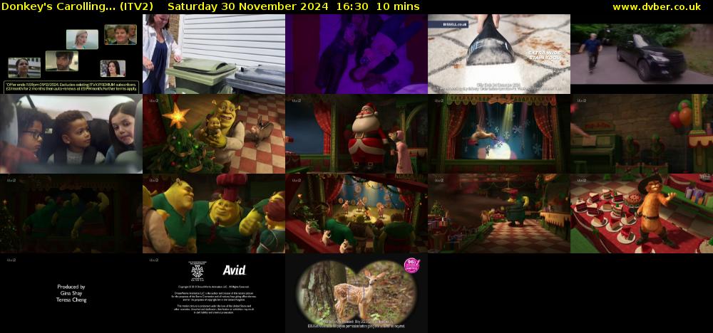 Donkey's Carolling... (ITV2) Saturday 30 November 2024 16:30 - 16:40