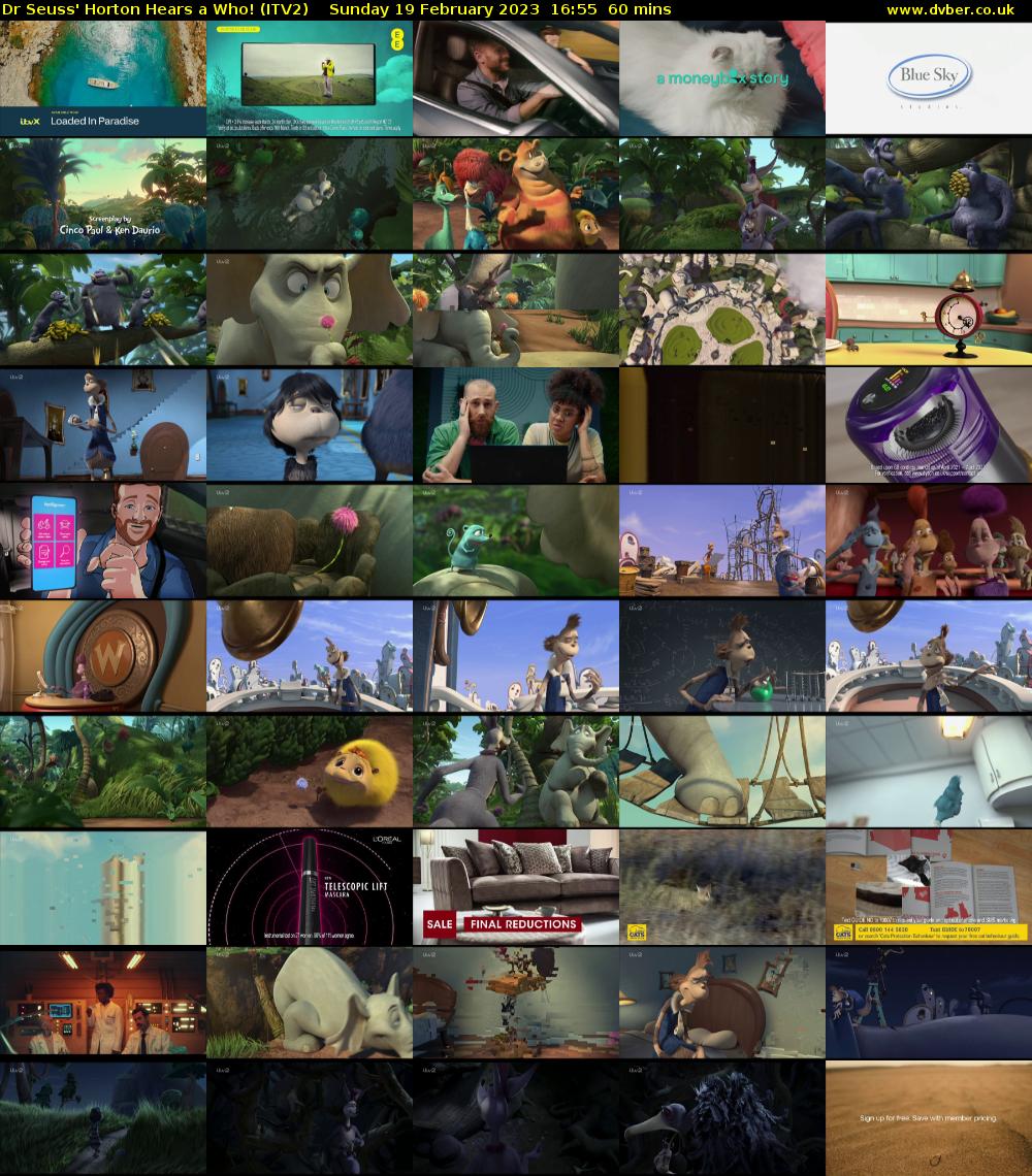 Dr Seuss' Horton Hears a Who! (ITV2) Sunday 19 February 2023 16:55 - 17:55