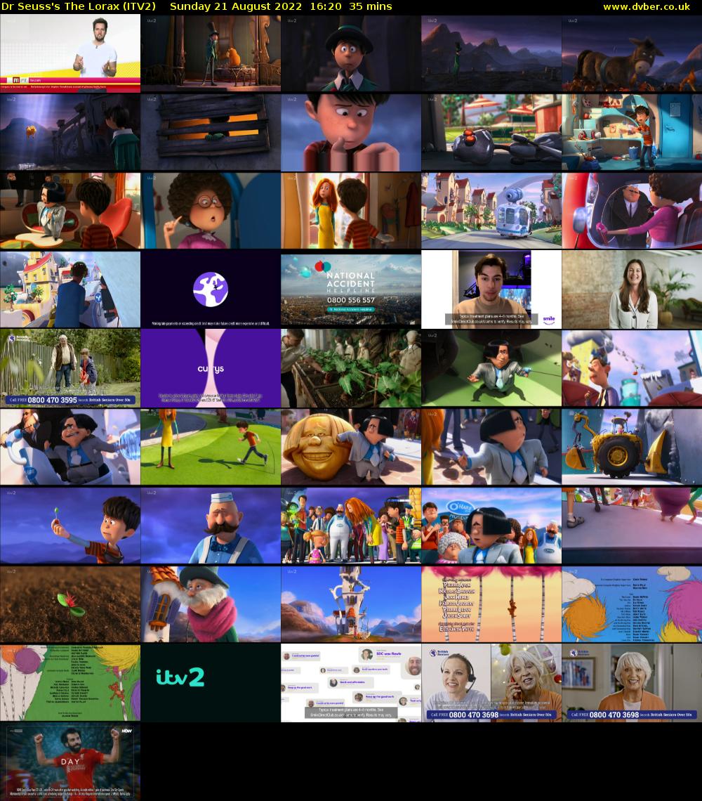 Dr Seuss's The Lorax (ITV2) Sunday 21 August 2022 16:20 - 16:55