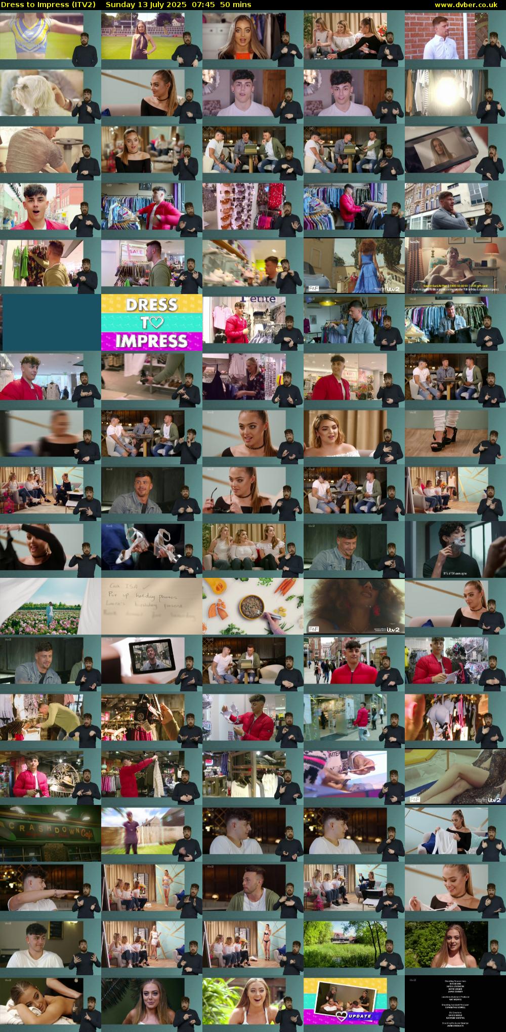 Dress To Impress (ITV2) Sunday 13 July 2025 07:45 - 08:35