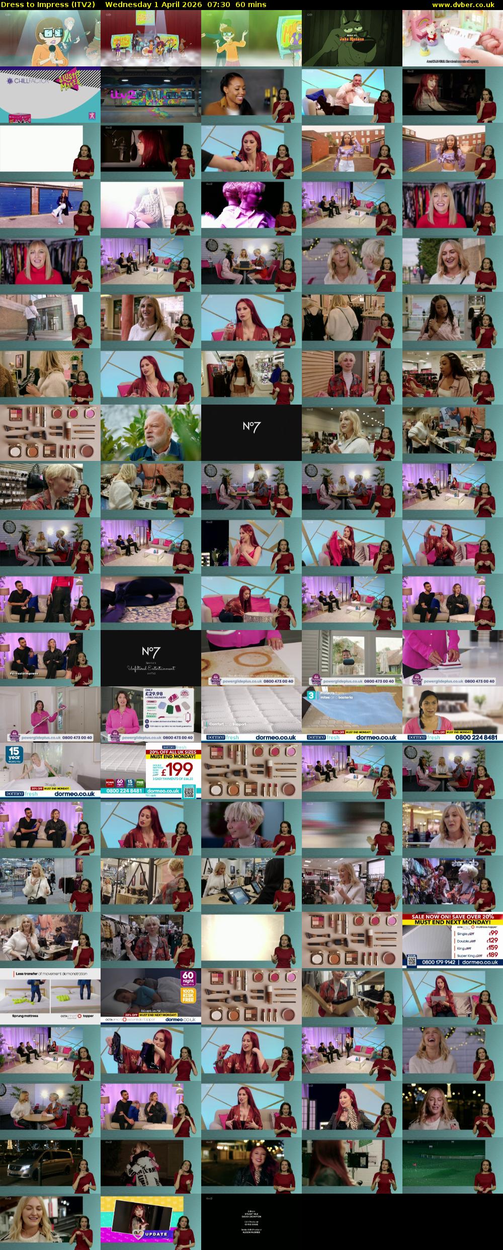 Dress To Impress (ITV2) Wednesday 1 April 2026 07:30 - 08:30