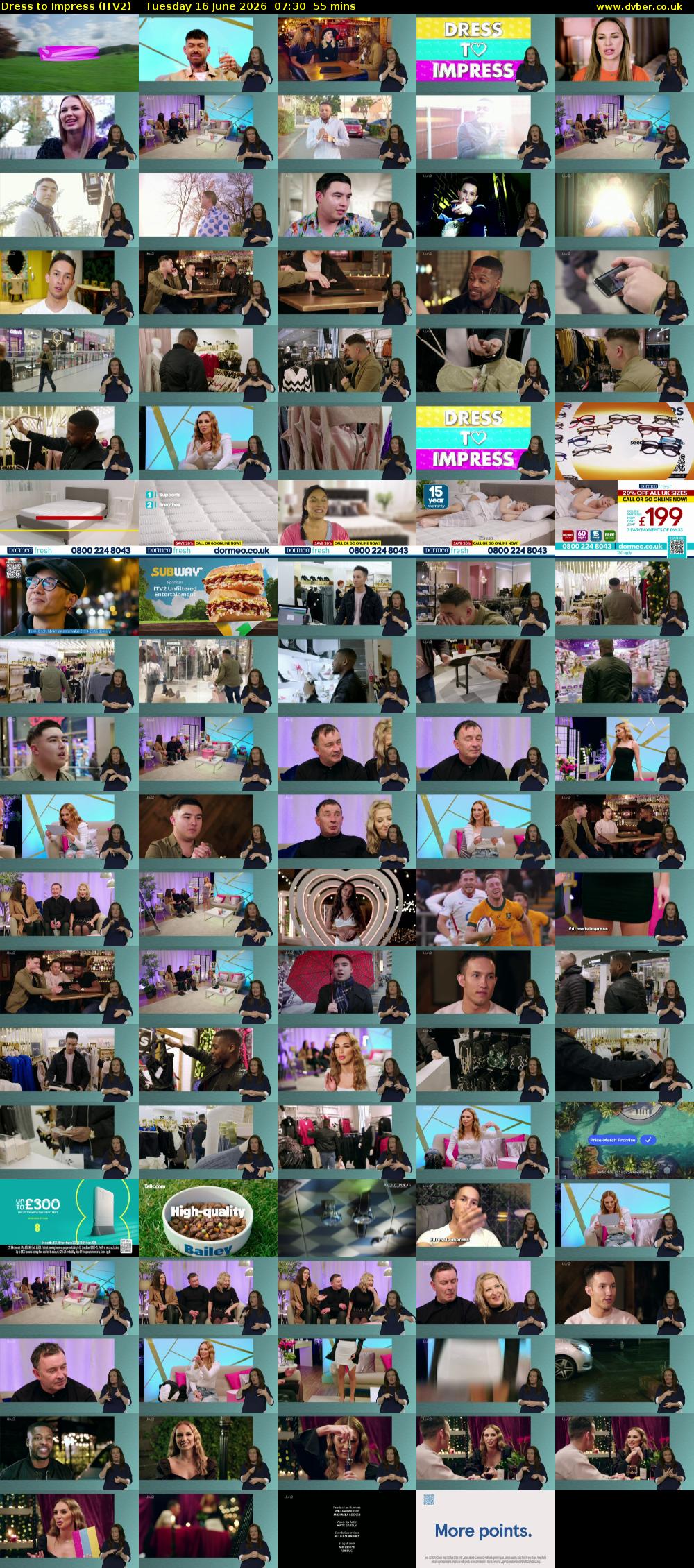 Dress To Impress (ITV2) Tuesday 16 June 2026 07:30 - 08:25