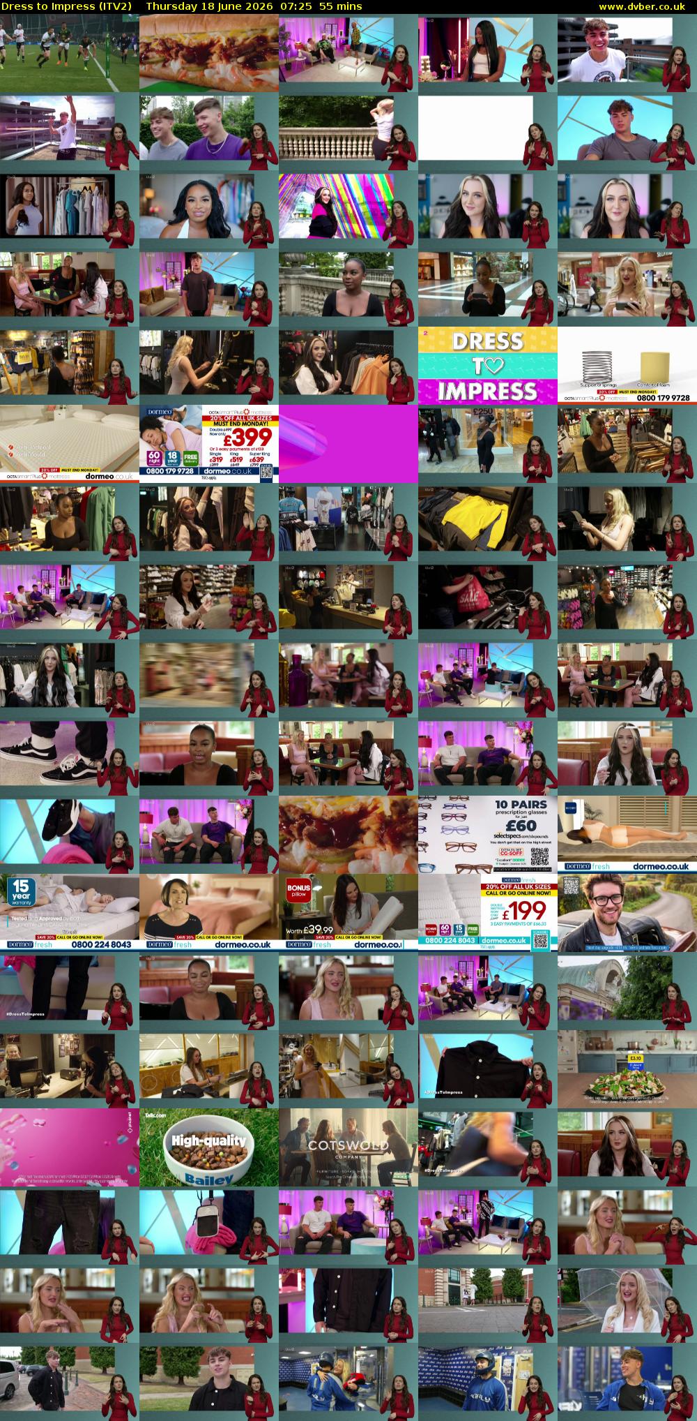 Dress To Impress (ITV2) Thursday 18 June 2026 07:25 - 08:20