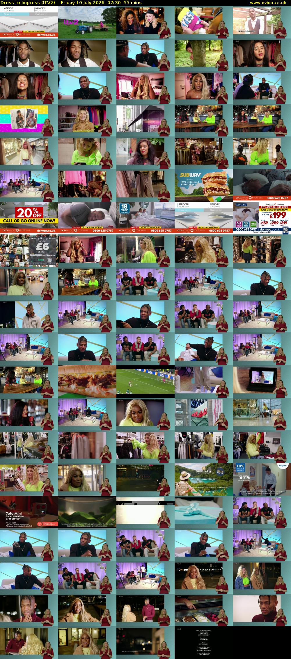 Dress To Impress (ITV2) Friday 10 July 2026 07:30 - 08:25