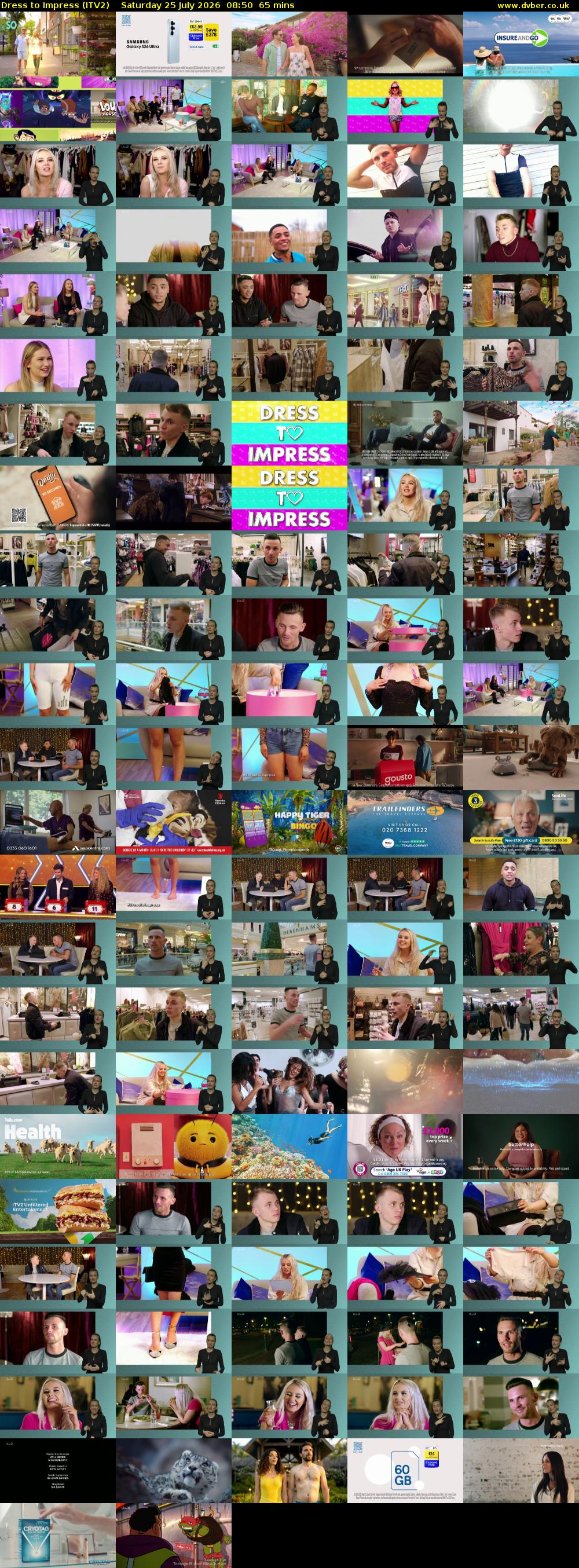 Dress To Impress (ITV2) Saturday 25 July 2026 08:50 - 09:55