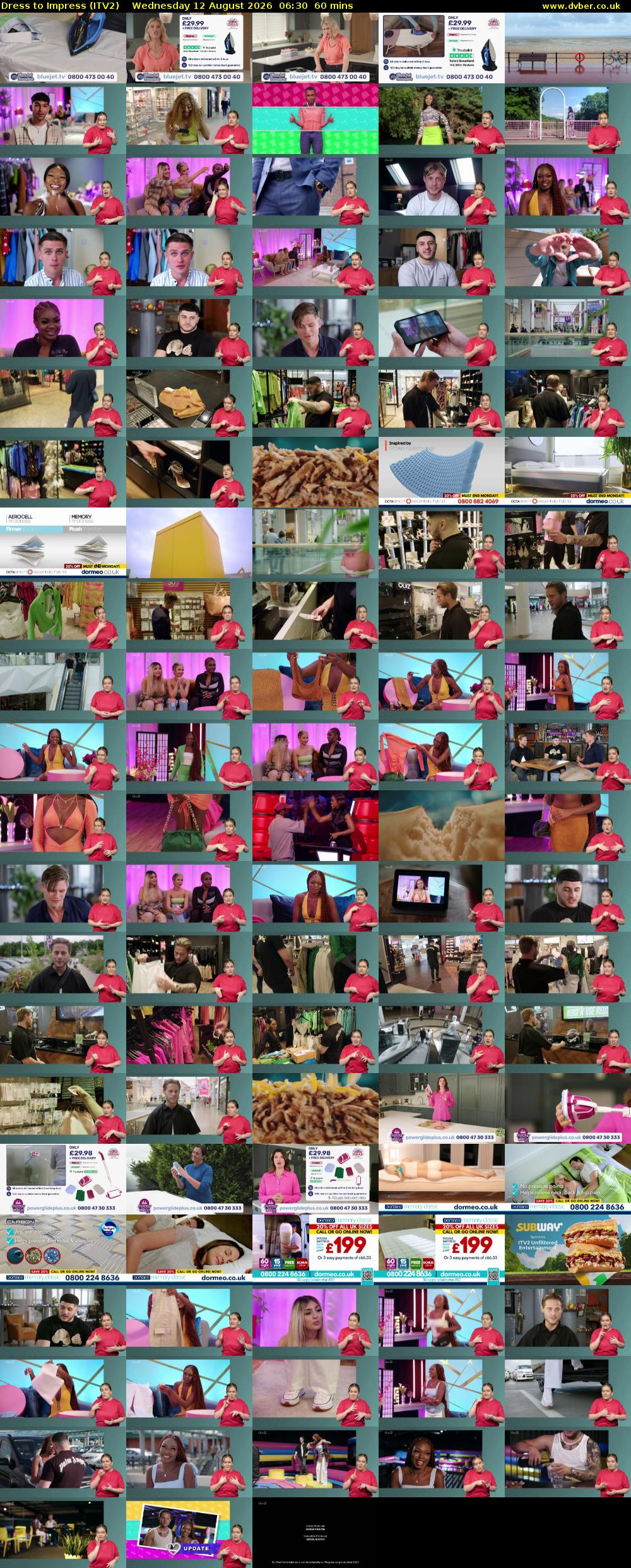 Dress To Impress (ITV2) Wednesday 12 August 2026 06:30 - 07:30