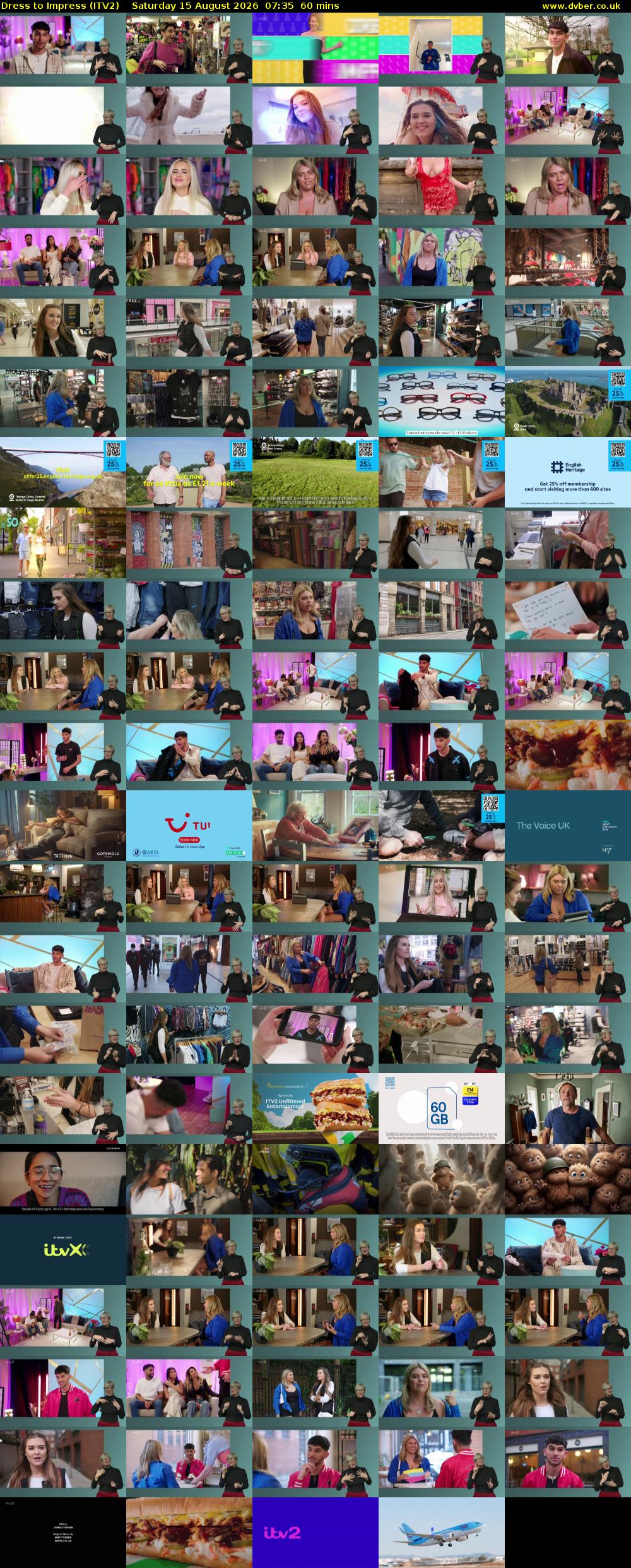 Dress To Impress (ITV2) Saturday 15 August 2026 07:35 - 08:35