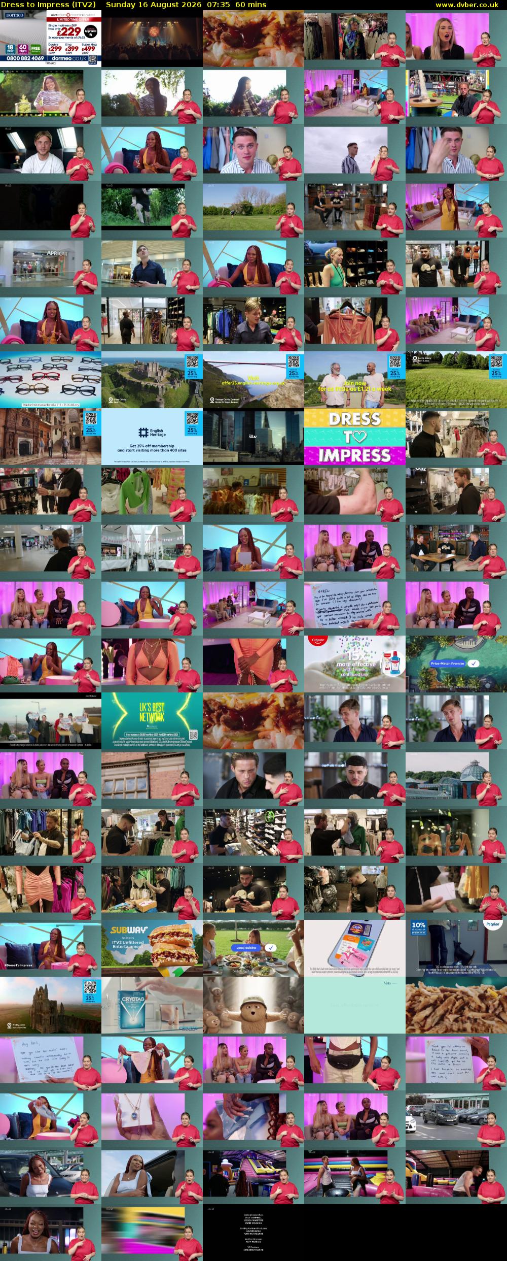 Dress To Impress (ITV2) Sunday 16 August 2026 07:35 - 08:35