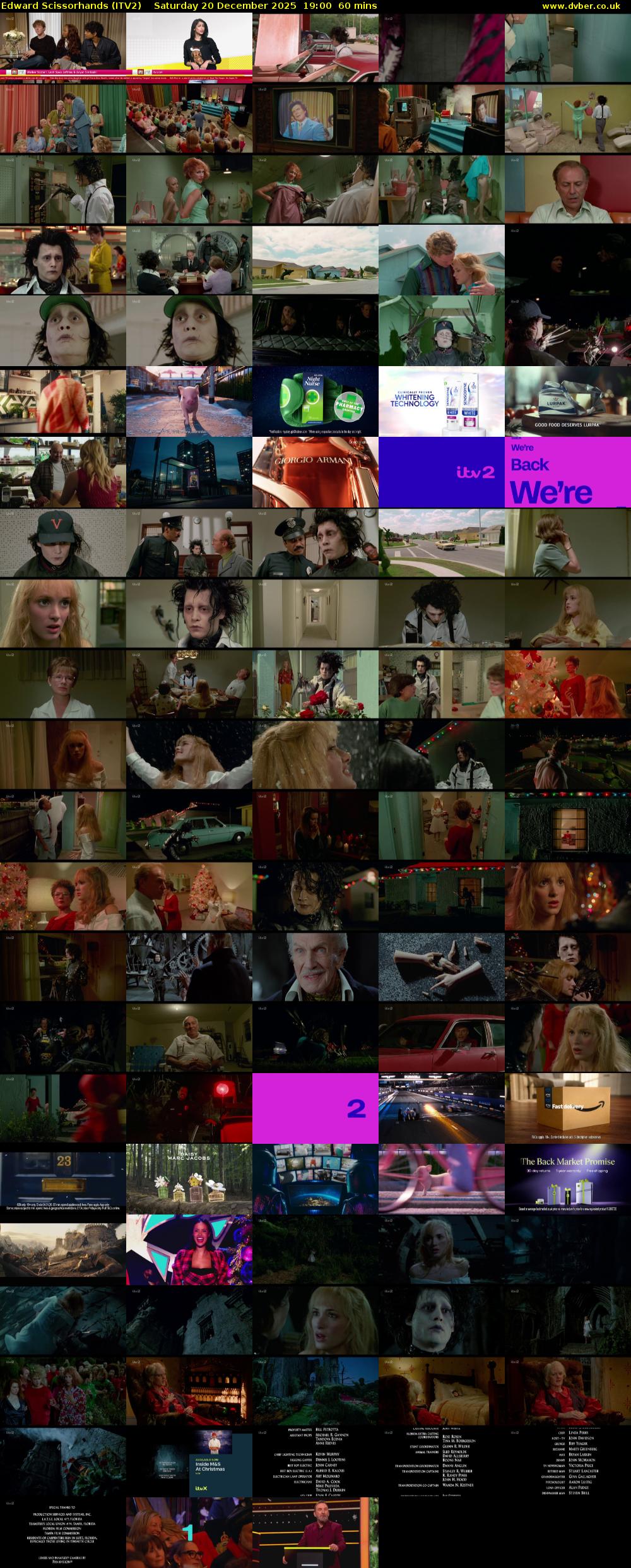 Edward Scissorhands (ITV2) Saturday 20 December 2025 19:00 - 20:00