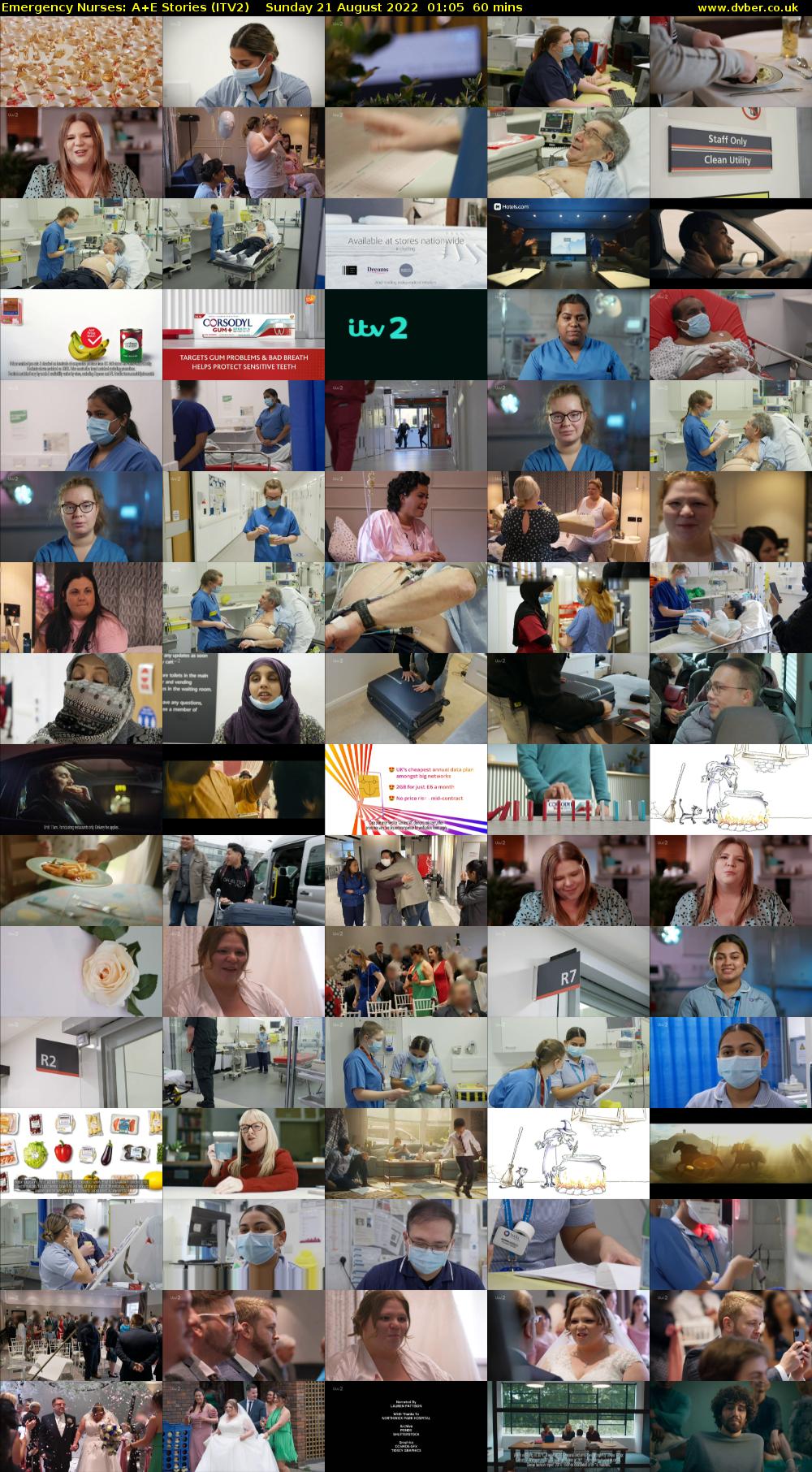 Emergency Nurses: A+E Stories (ITV2) Sunday 21 August 2022 01:05 - 02:05