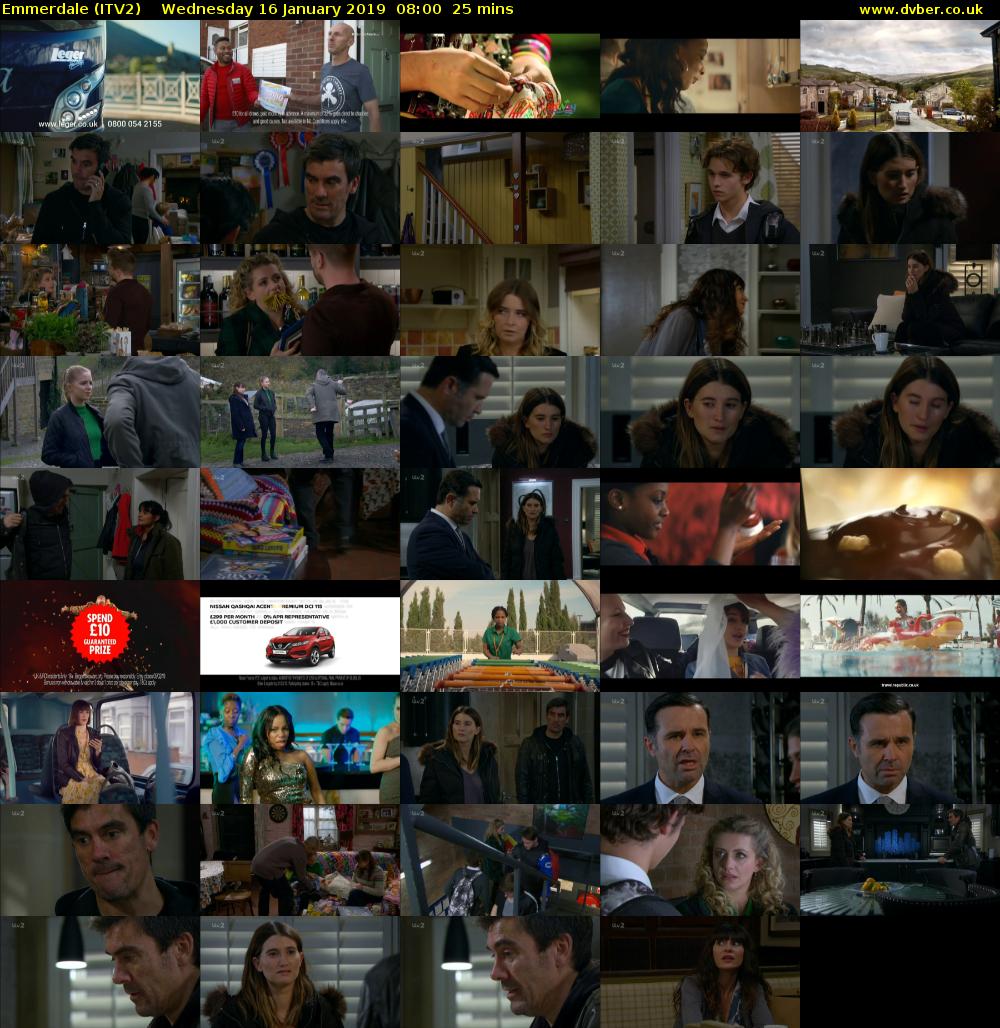 Emmerdale (ITV2) Wednesday 16 January 2019 08:00 - 08:25