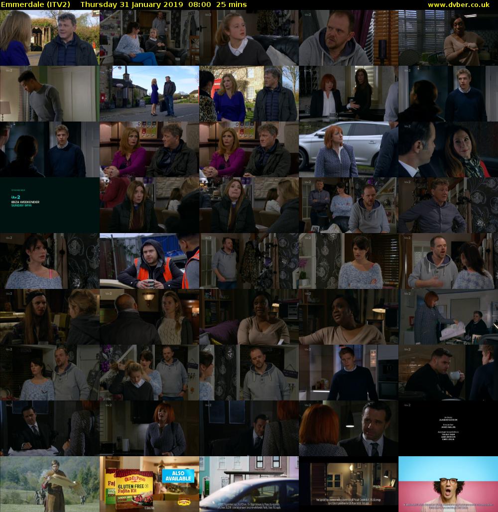 Emmerdale (ITV2) Thursday 31 January 2019 08:00 - 08:25