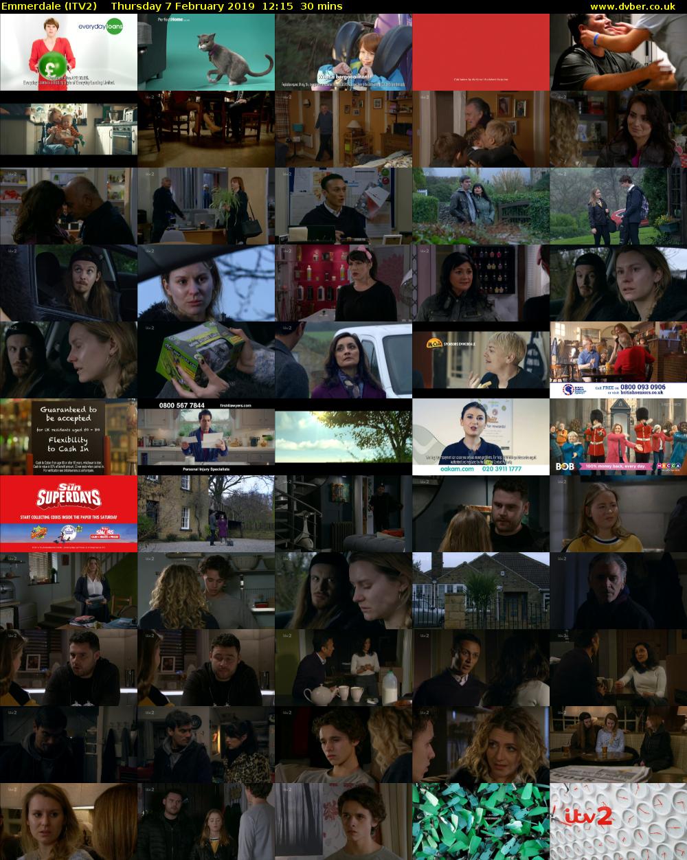 Emmerdale (ITV2) Thursday 7 February 2019 12:15 - 12:45