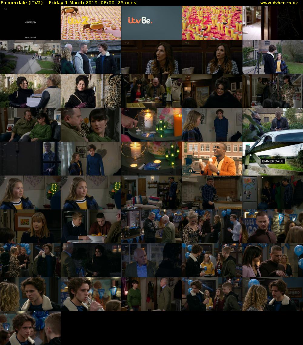 Emmerdale (ITV2) Friday 1 March 2019 08:00 - 08:25