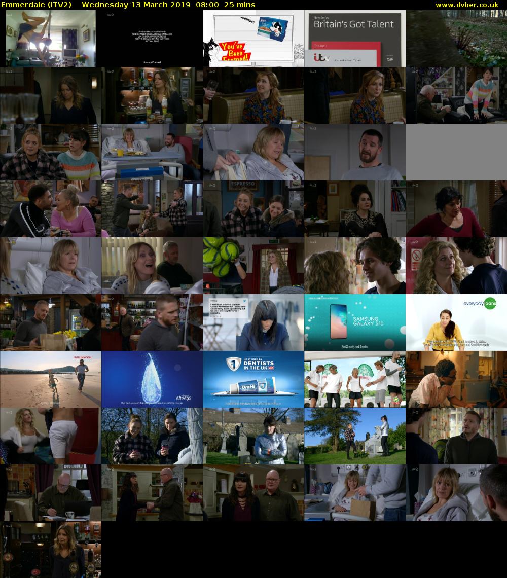 Emmerdale (ITV2) Wednesday 13 March 2019 08:00 - 08:25